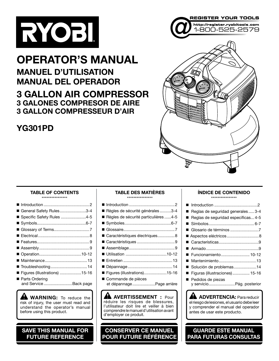 Ryobi YG301PD User Manual | 44 pages