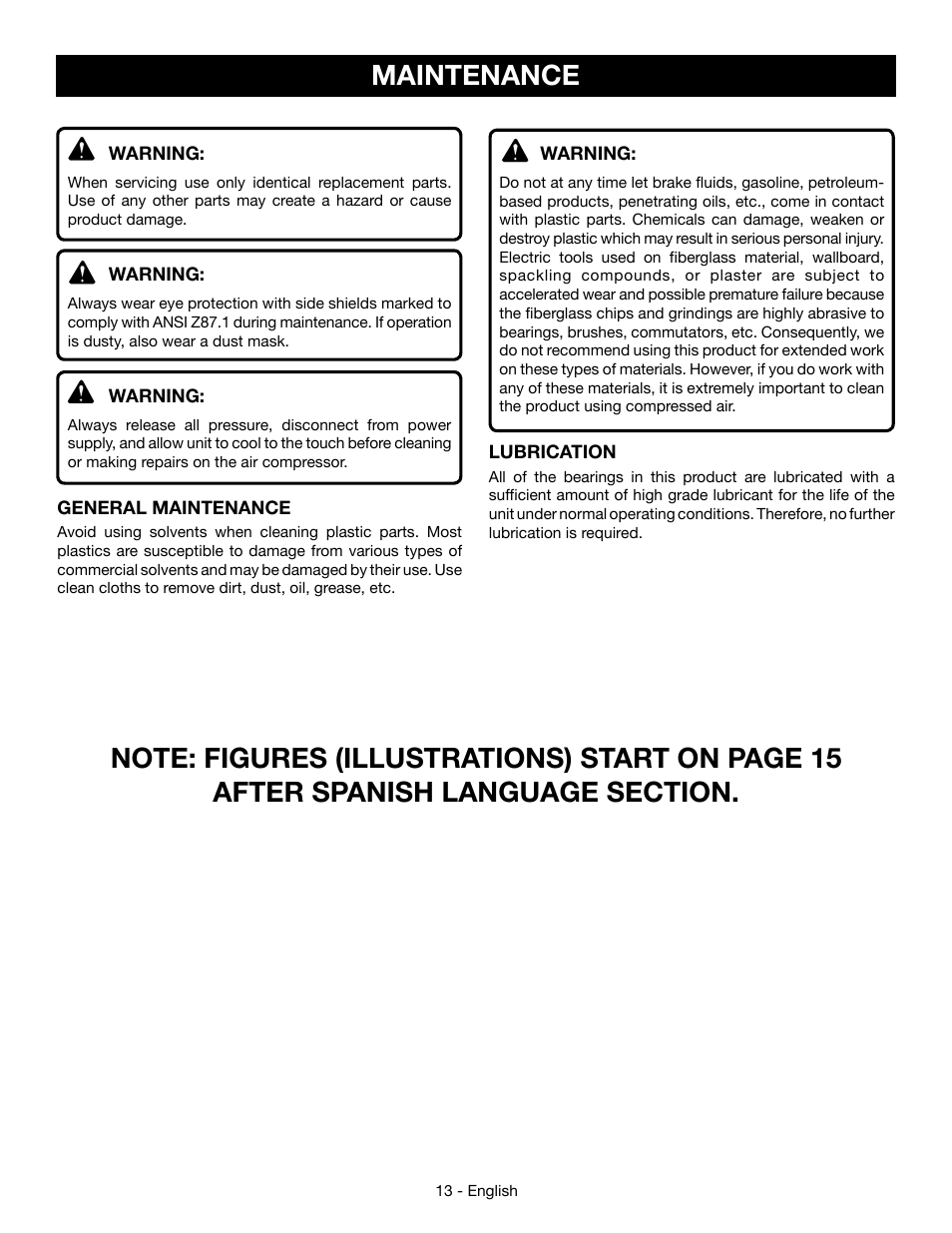 Maintenance | Ryobi YG301PD User Manual | Page 13 / 44