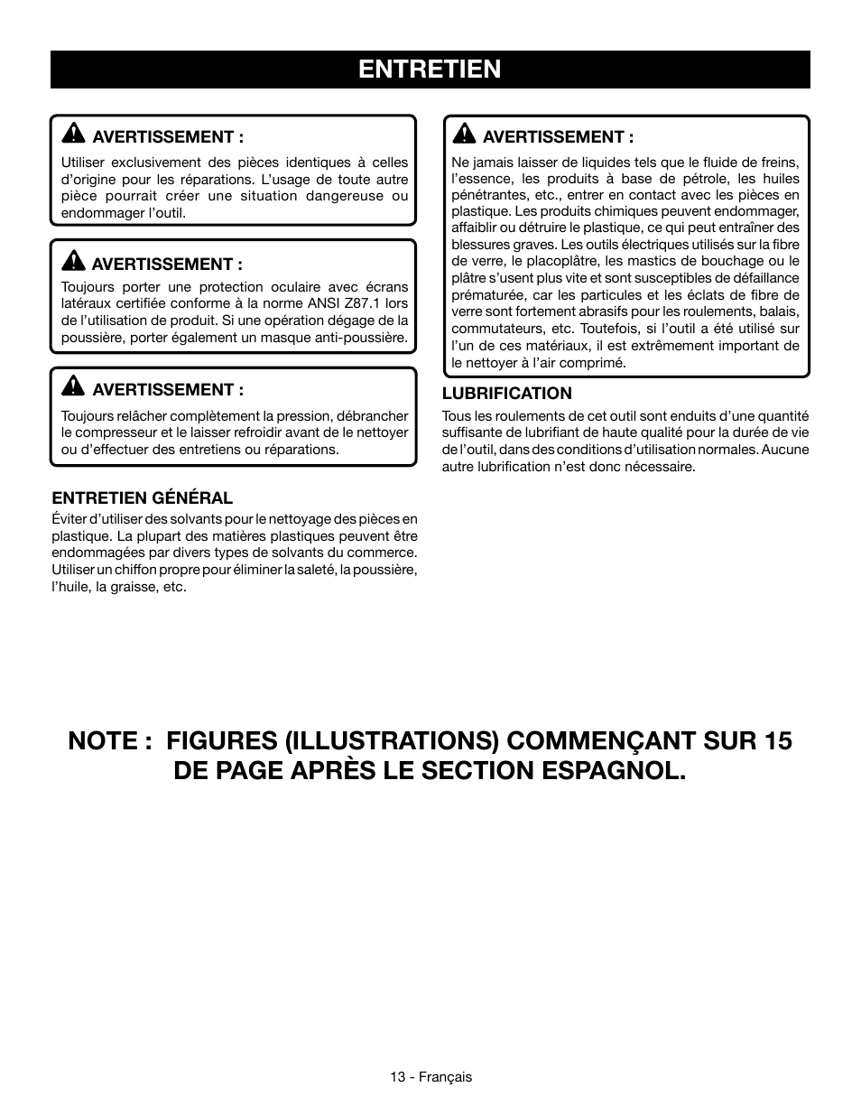 Entretien | Ryobi YG301PD User Manual | Page 26 / 44
