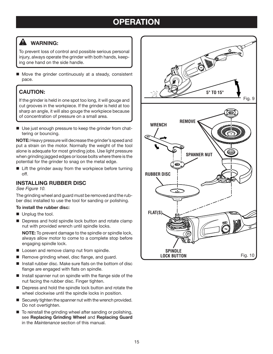 Operation | Ryobi AG700 User Manual | Page 15 / 22