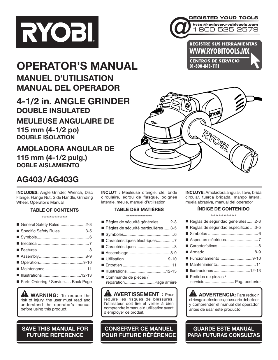 Ryobi AG403 User Manual | 36 pages