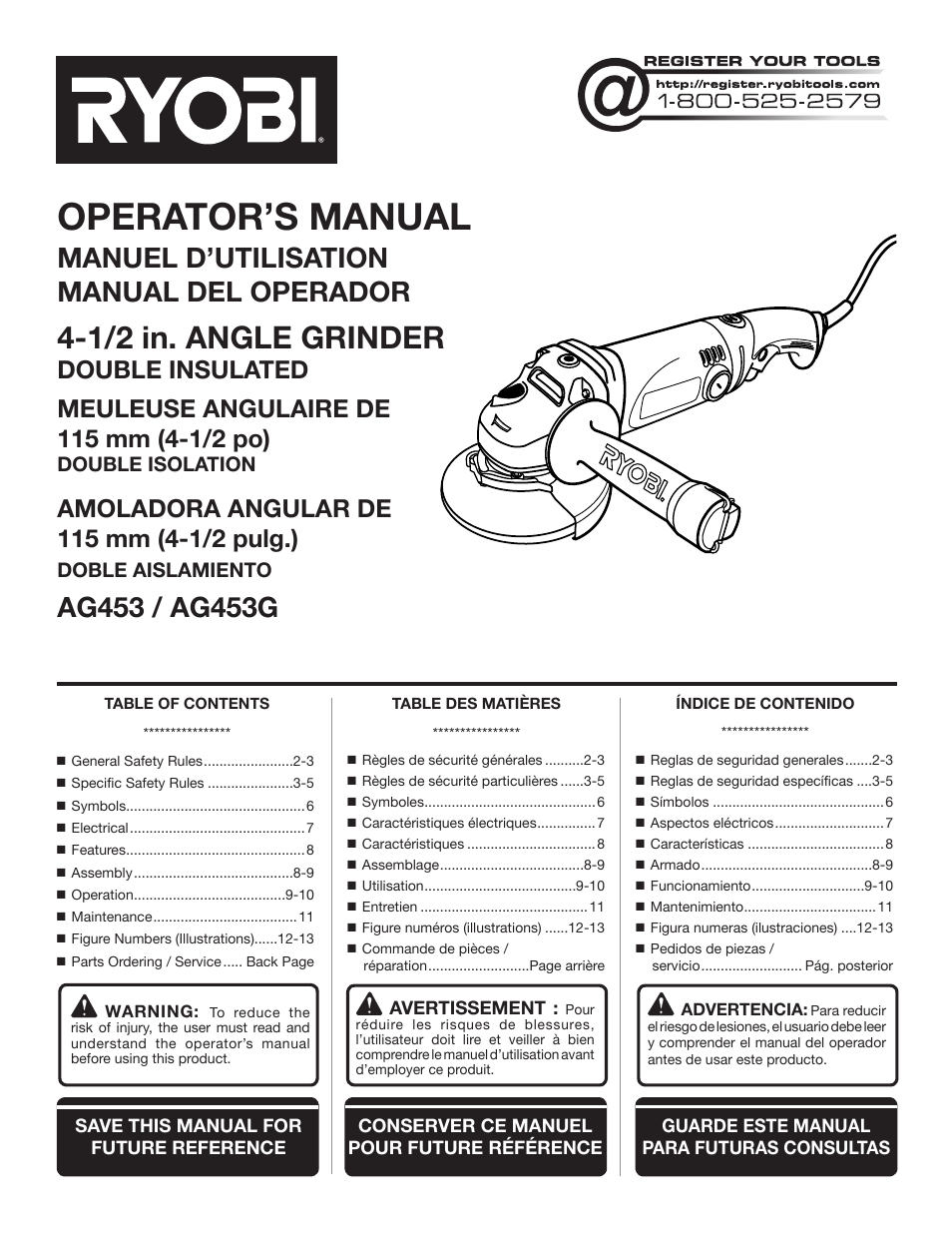 Ryobi AG453K User Manual | 36 pages