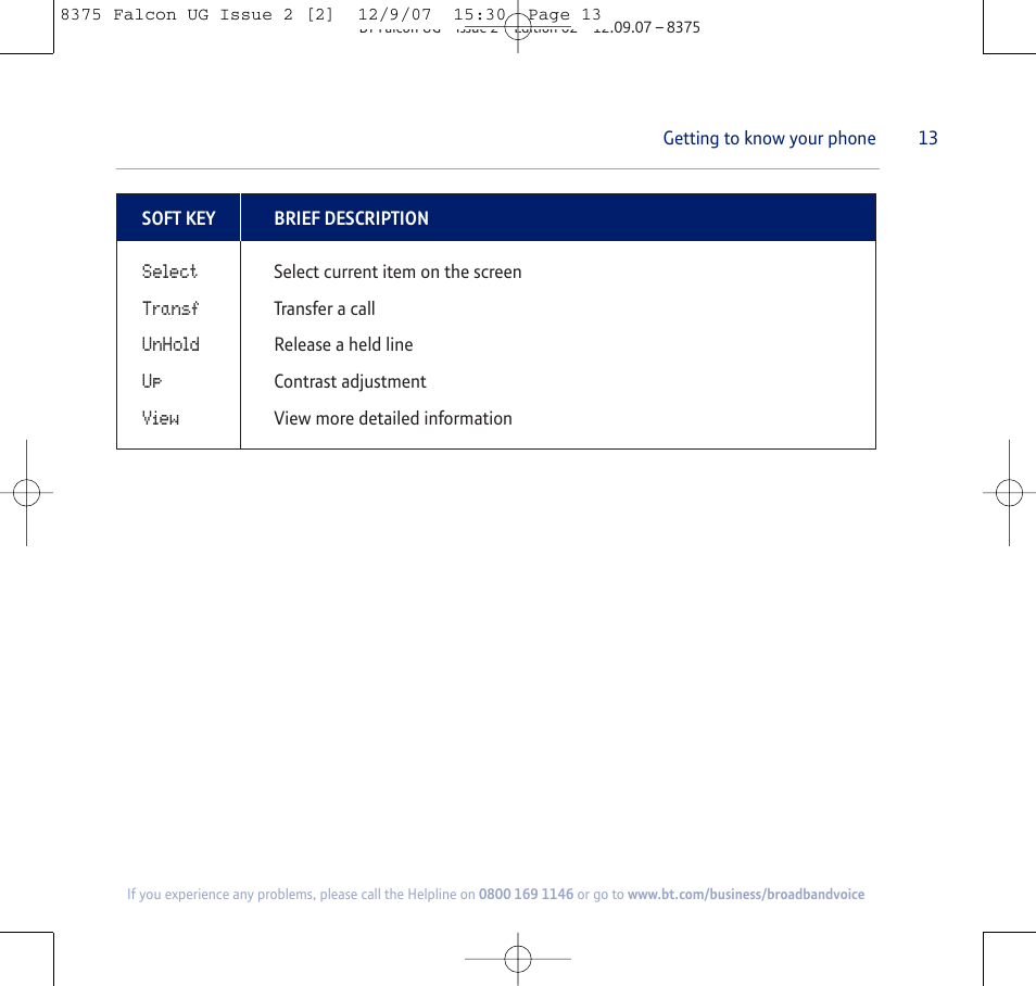 BT FALCON 8375 User Manual | Page 13 / 44