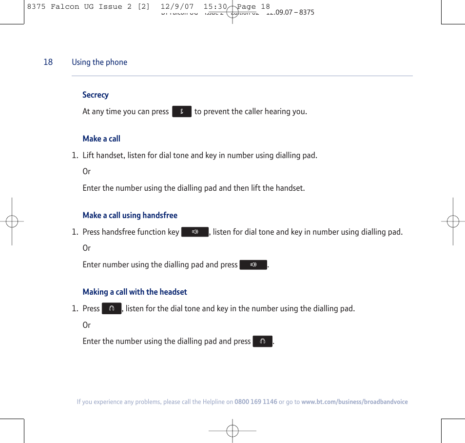 BT FALCON 8375 User Manual | Page 18 / 44