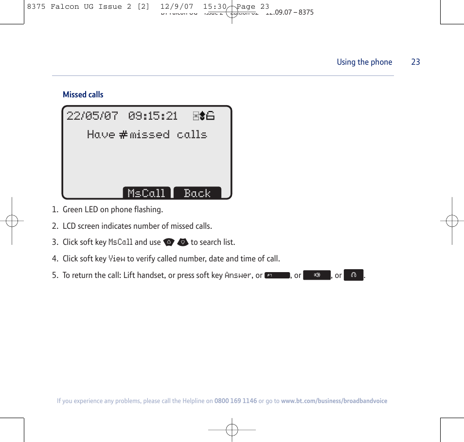 BT FALCON 8375 User Manual | Page 23 / 44