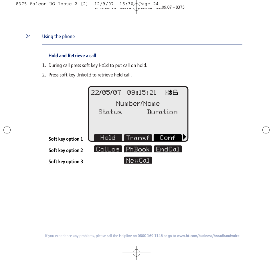 Conf | BT FALCON 8375 User Manual | Page 24 / 44