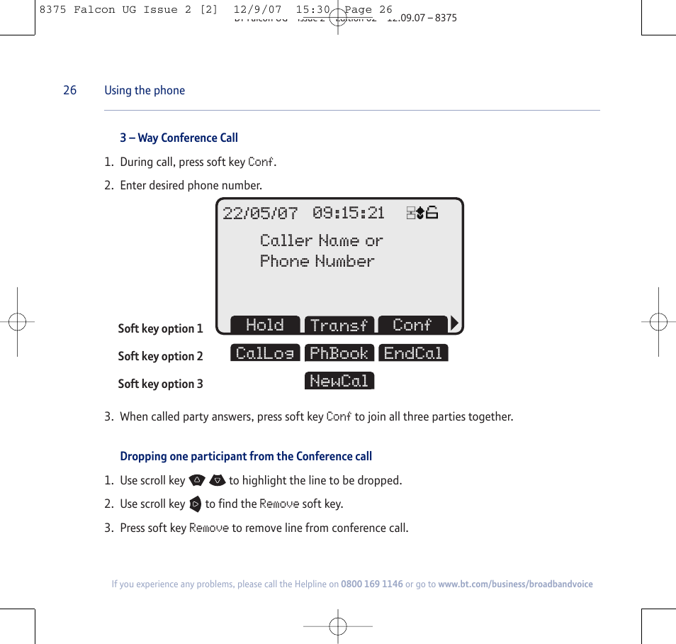 Conf | BT FALCON 8375 User Manual | Page 26 / 44
