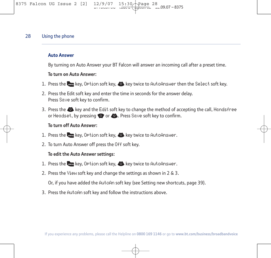 BT FALCON 8375 User Manual | Page 28 / 44