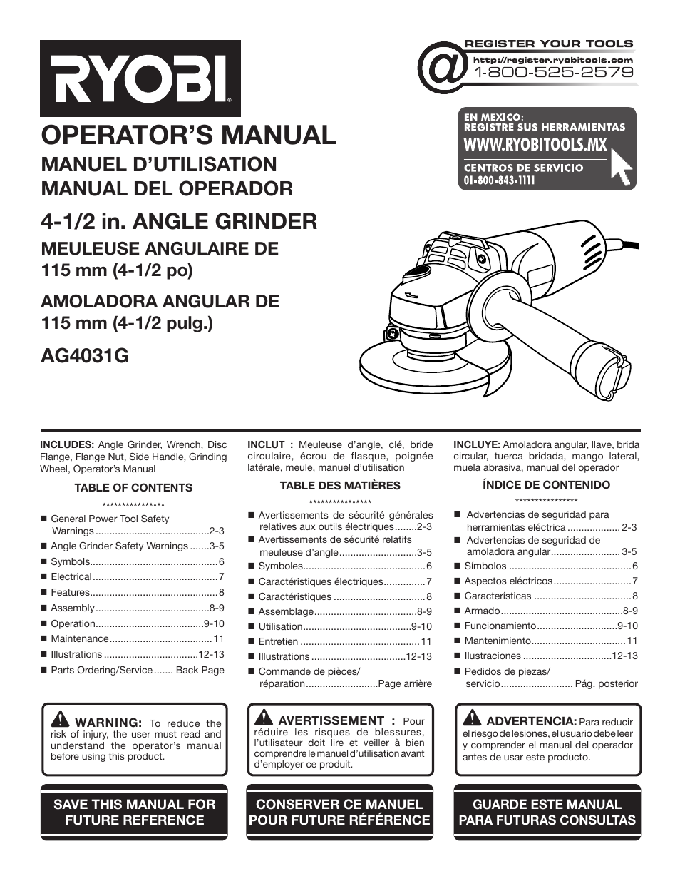 Ryobi AG4031G User Manual | 36 pages