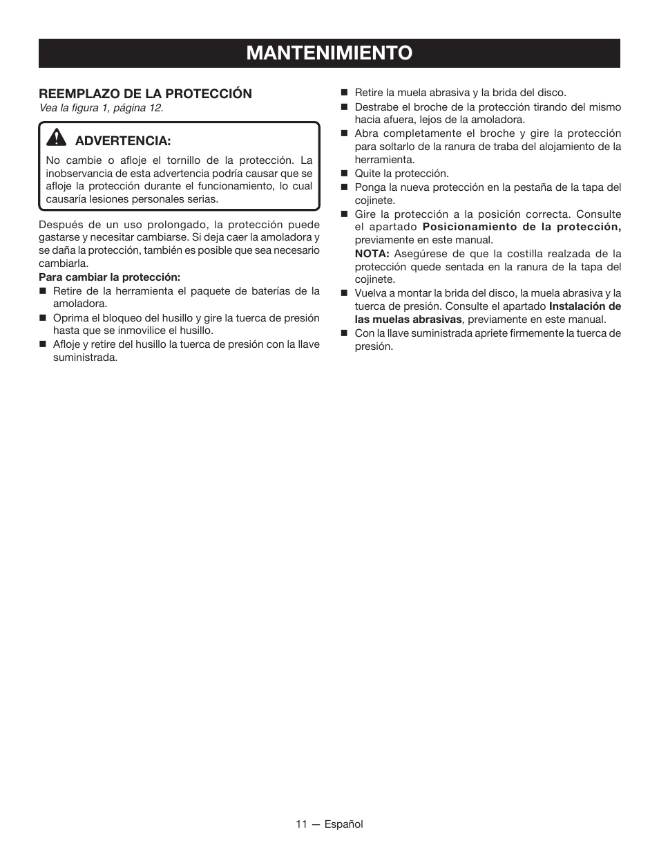Mantenimiento | Ryobi P4221 User Manual | Page 29 / 32