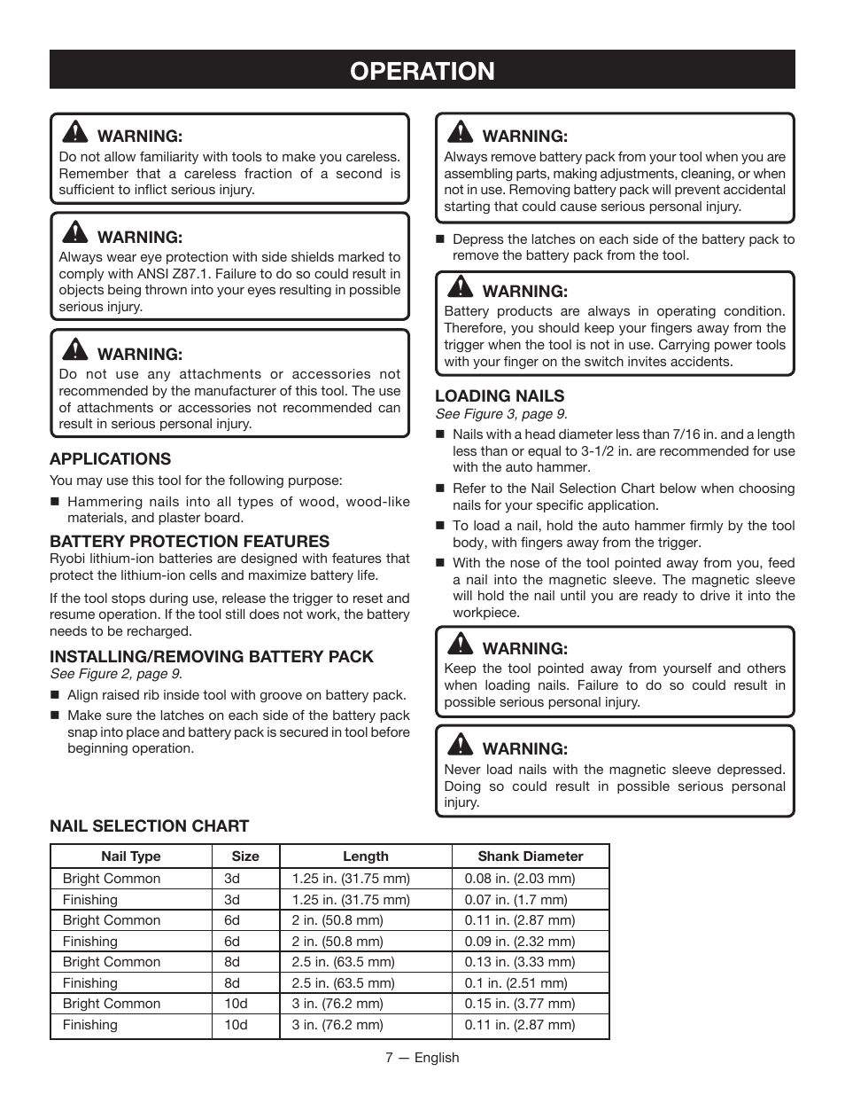 Operation | Ryobi JG001 User Manual | Page 7 / 24