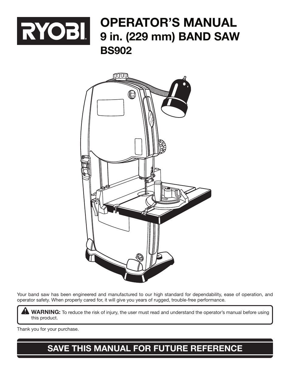 Ryobi BS902 User Manual | 26 pages