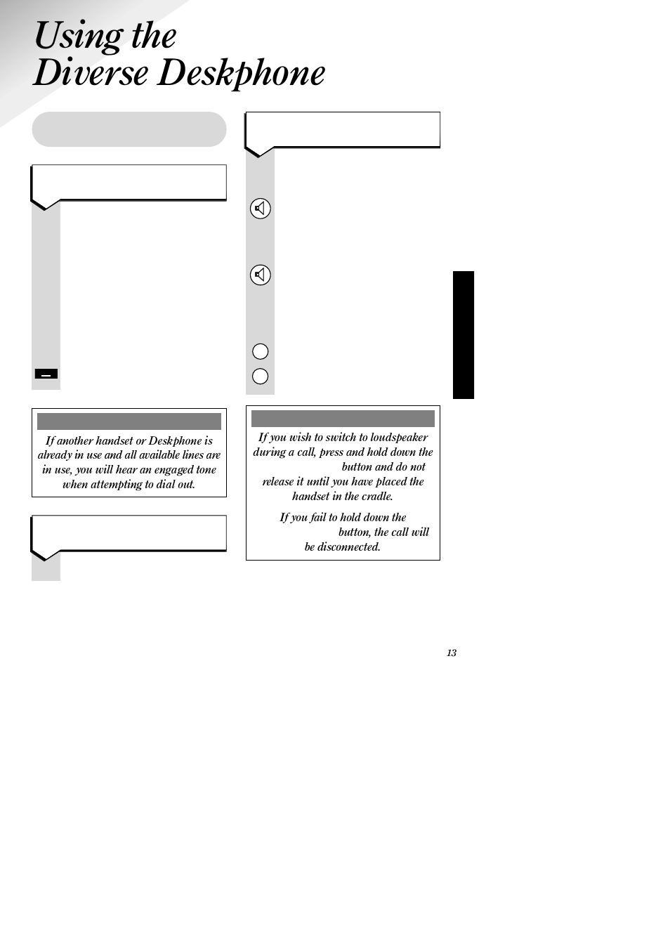 Using the diverse deskphone, Making and receiving external calls | BT 1015  EN User Manual | Page 15 / 46