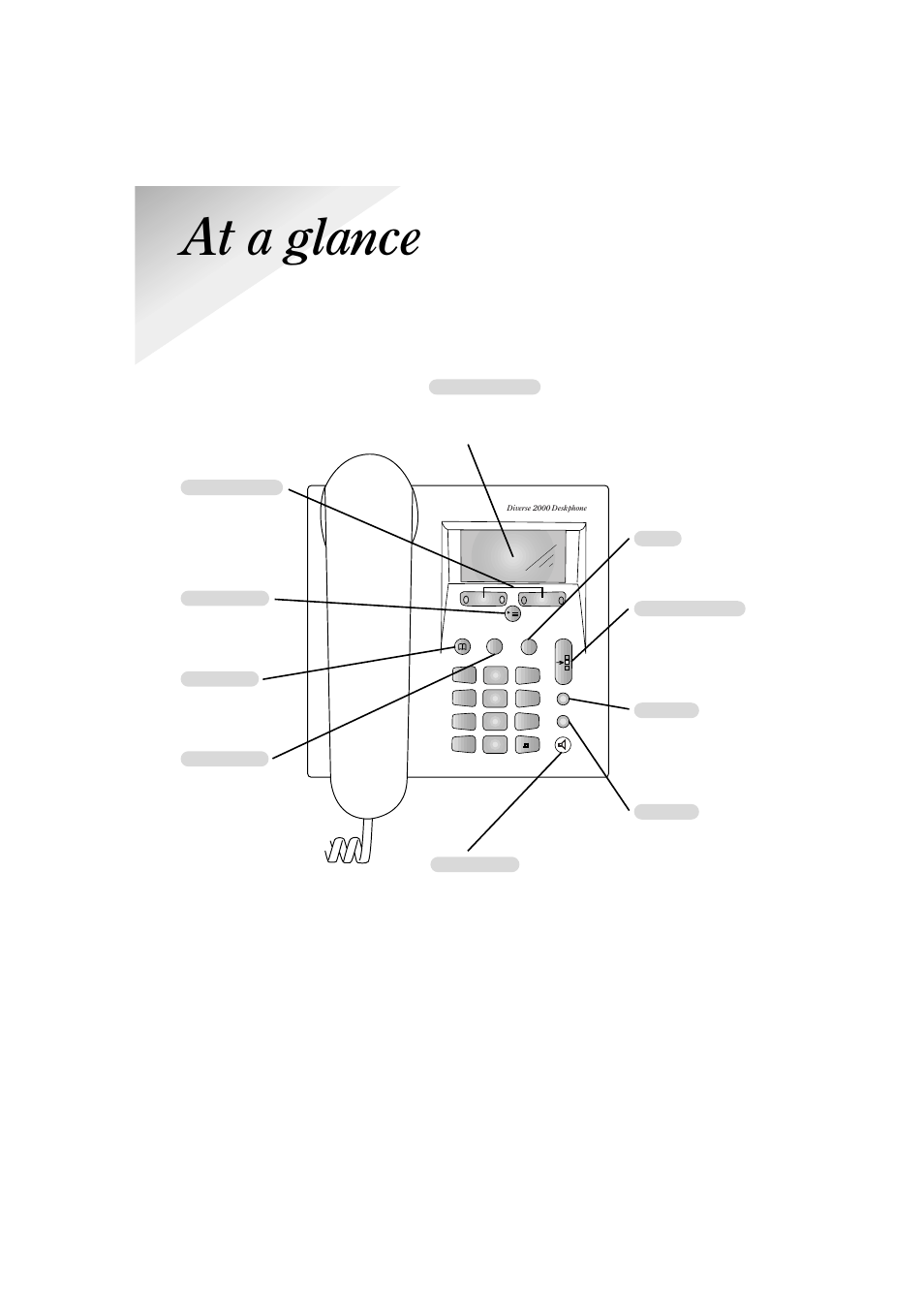 At a glance, For use with switchboards, Brings menu onto the display | For dialling a stored number specified by the user, For storing numbers, For handsfree operation | BT 1015  EN User Manual | Page 2 / 46