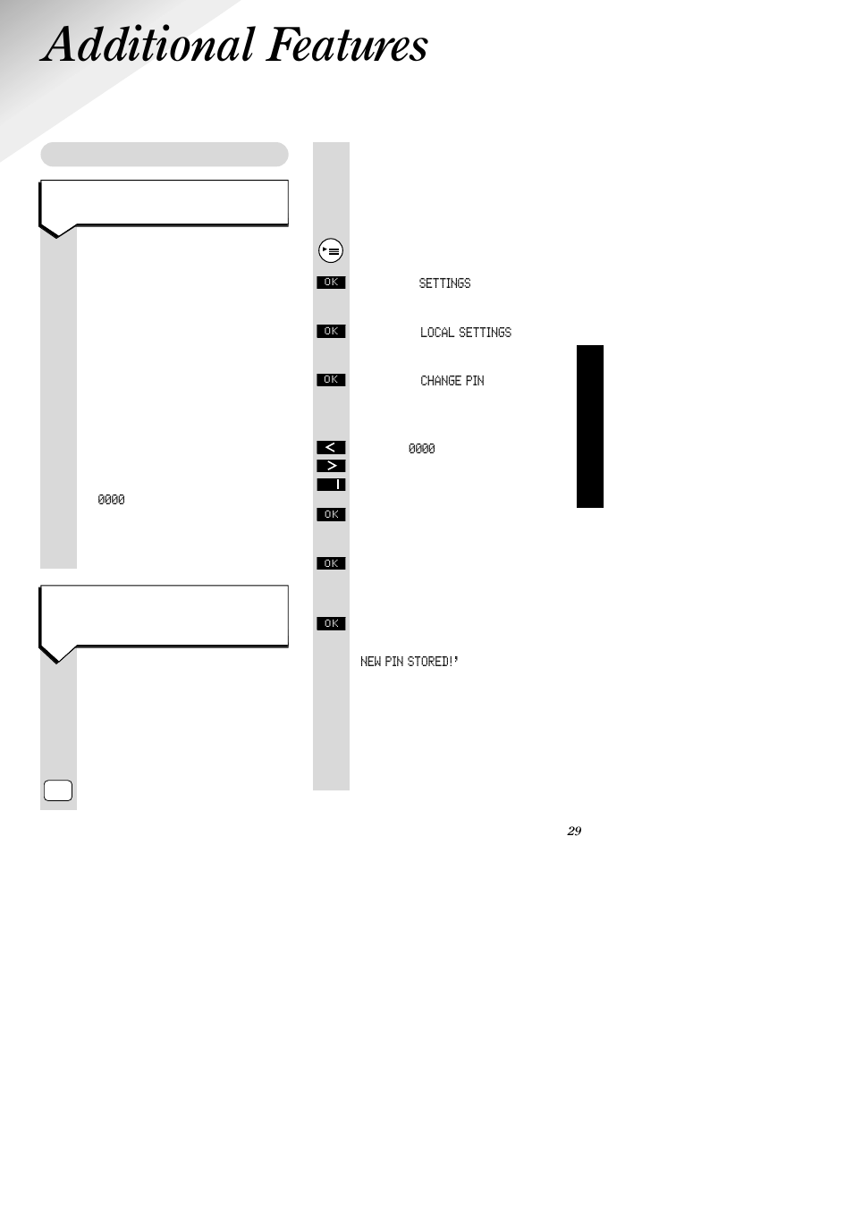 Additional features, Security | BT 1015  EN User Manual | Page 31 / 46