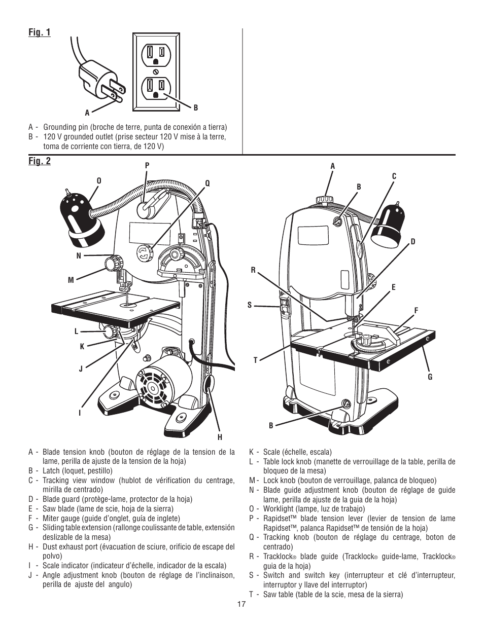 Fig. 2 fig. 1 | Ryobi BS903 User Manual | Page 47 / 56