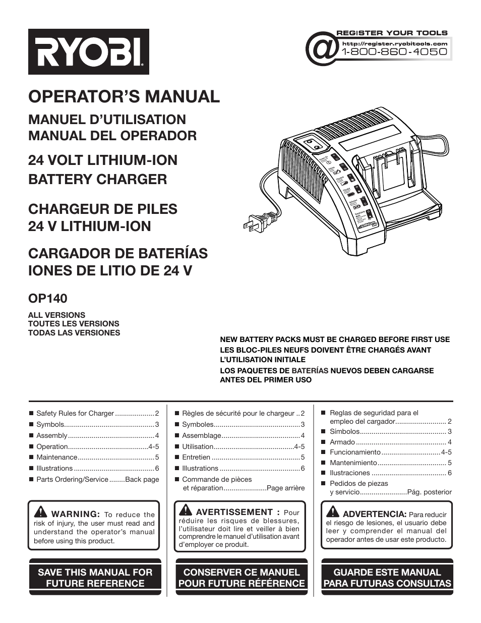 Ryobi OP140 User Manual | 16 pages