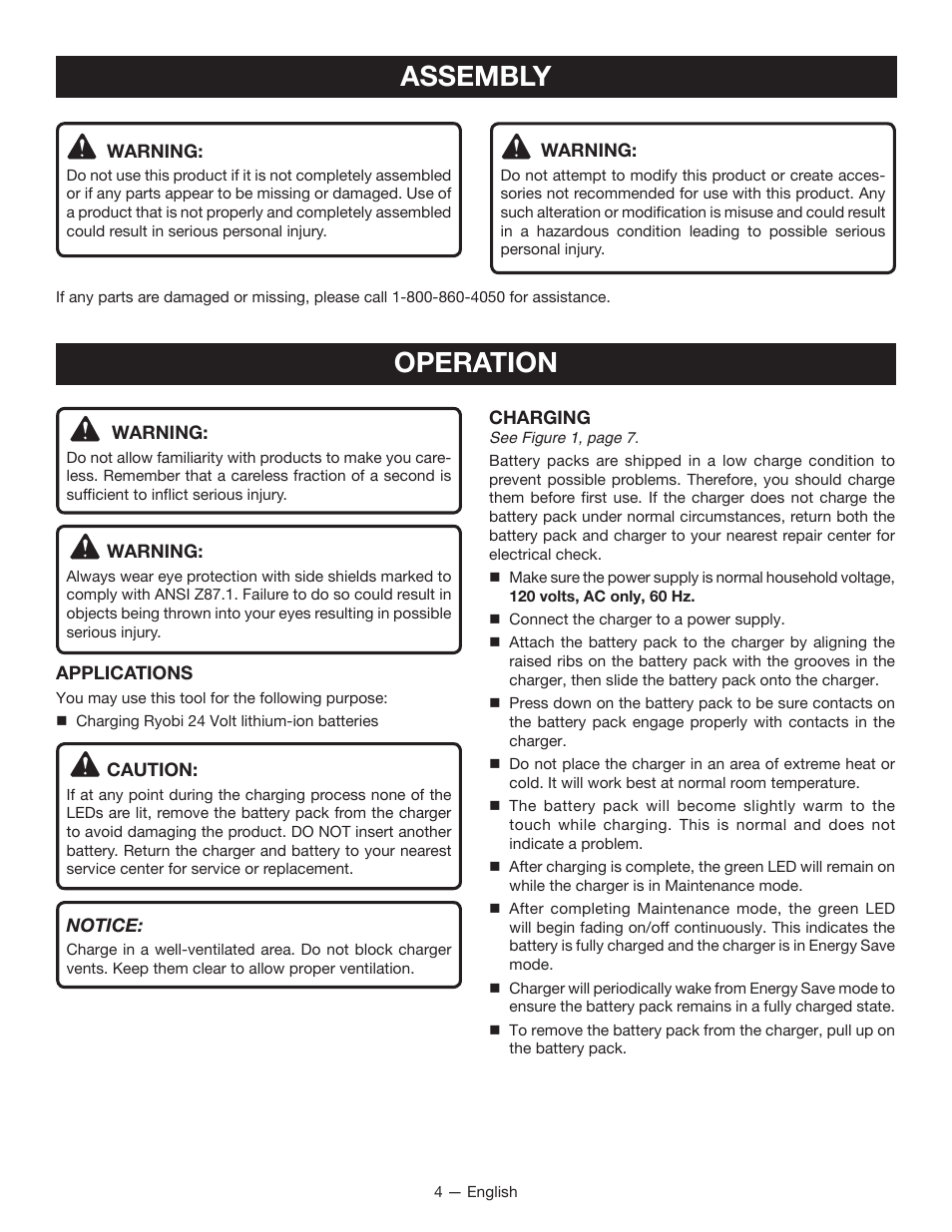 Assembly, Operation | Ryobi OP140 User Manual | Page 4 / 16