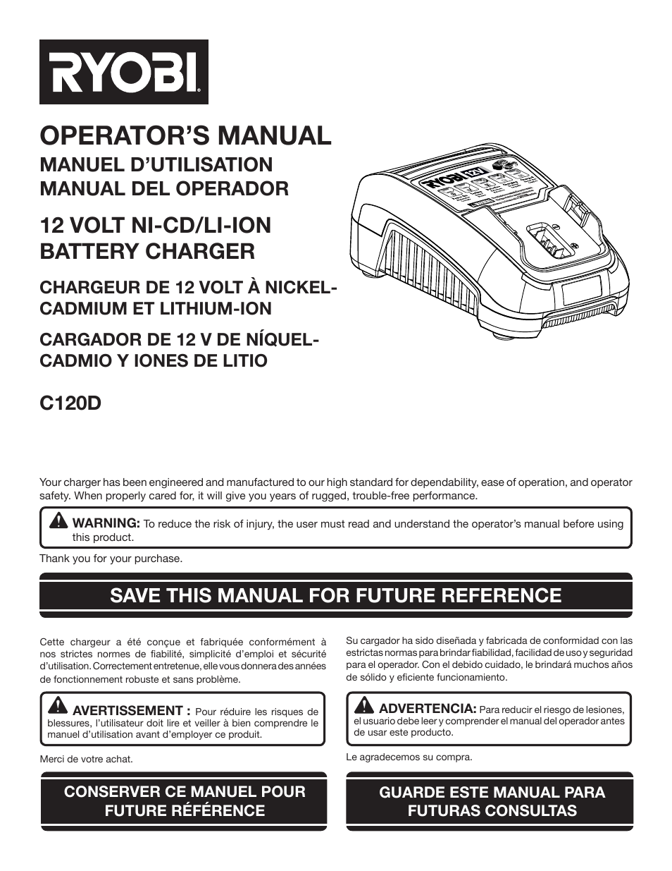 Ryobi C120D User Manual | 24 pages