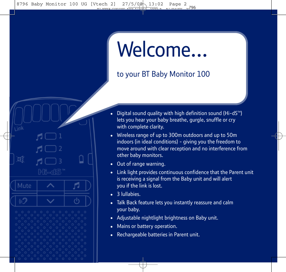 Welcome | BT VTECH User Manual | Page 2 / 24