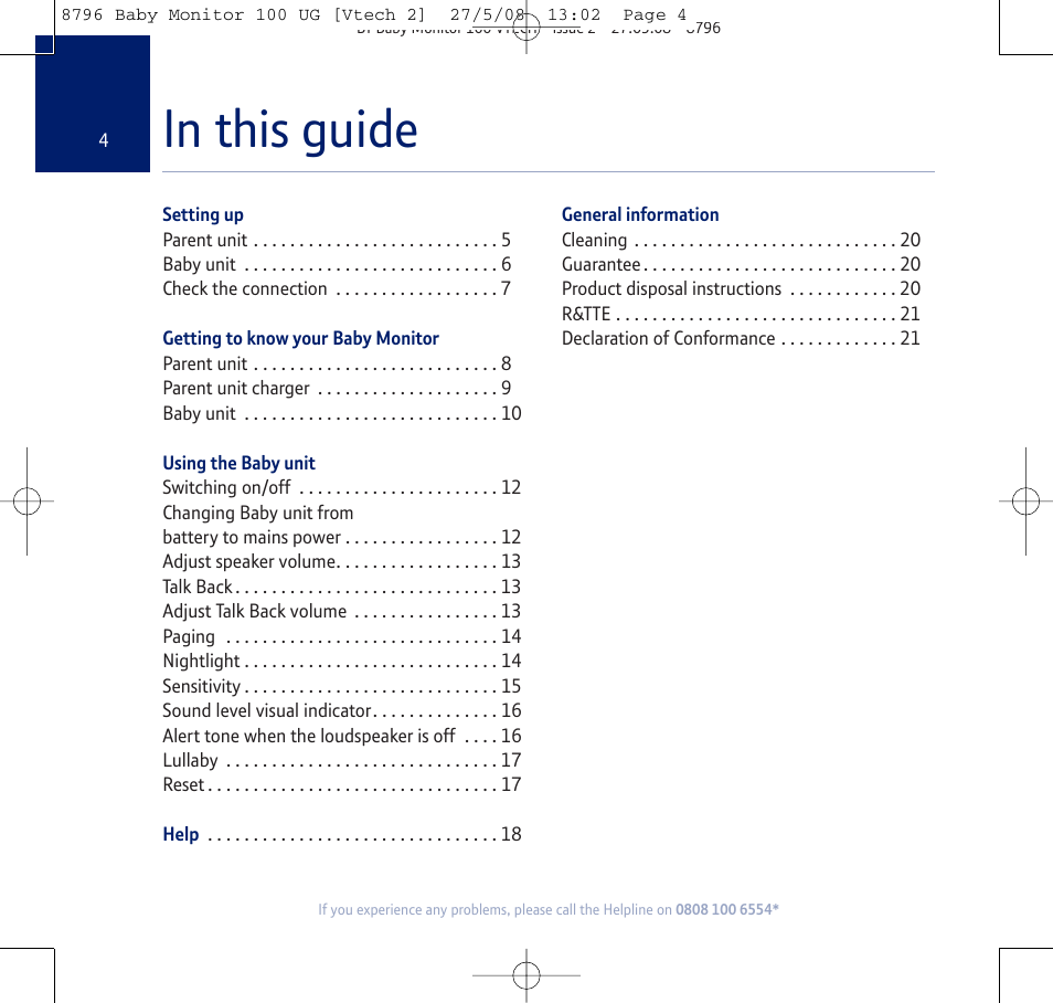 BT VTECH User Manual | Page 4 / 24