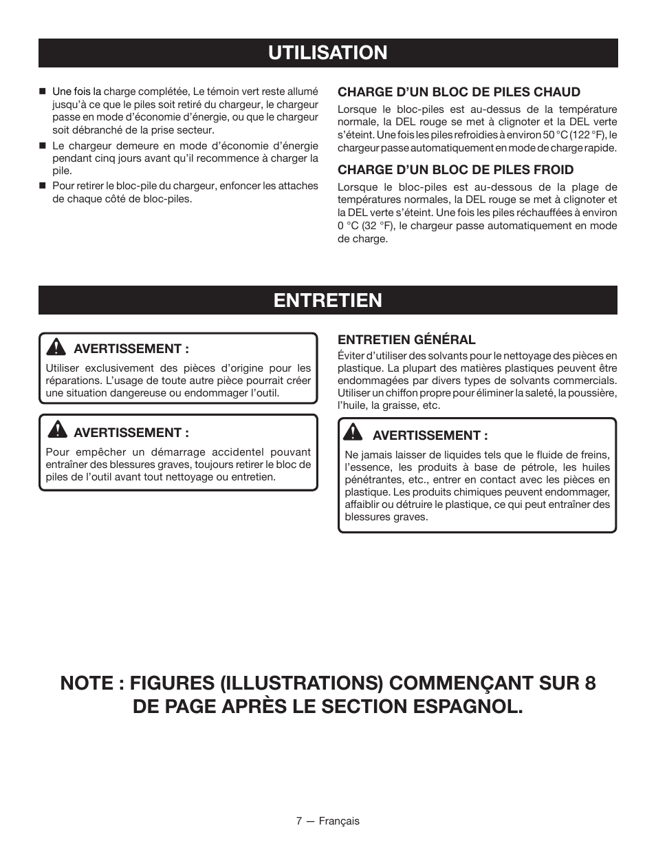 Utilisation, Entretien | Ryobi P115 User Manual | Page 13 / 24