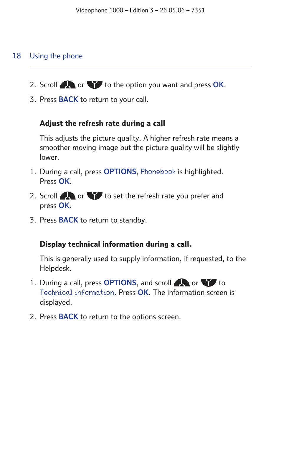 BT Videophone 1000 User Manual | Page 18 / 56