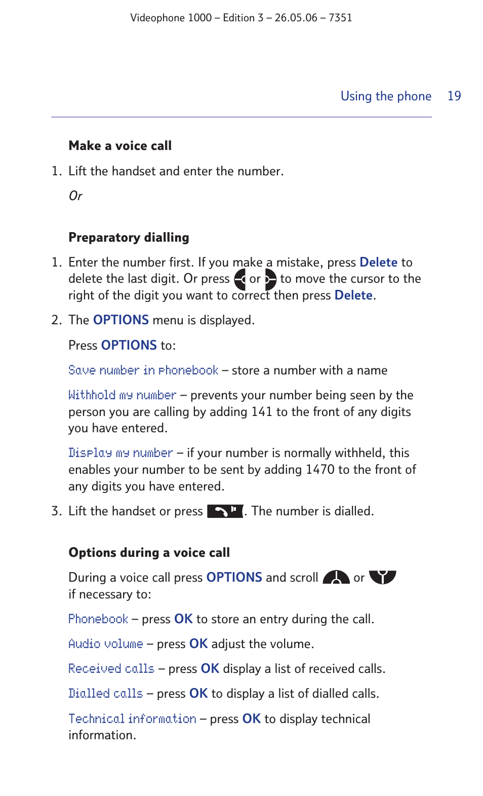 BT Videophone 1000 User Manual | Page 19 / 56