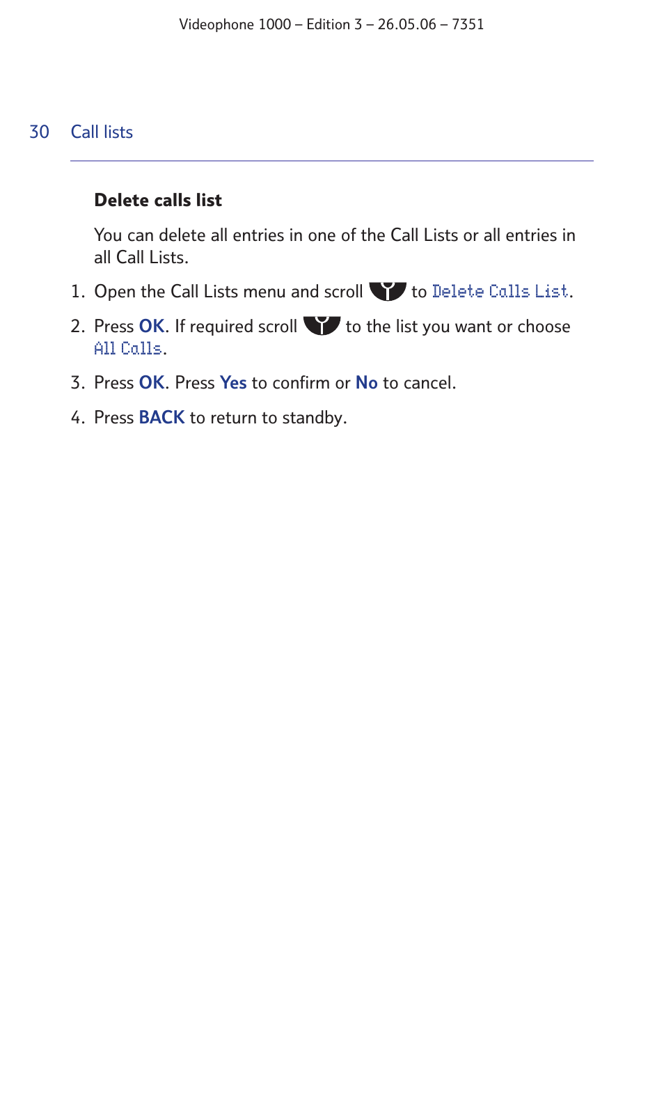 BT Videophone 1000 User Manual | Page 30 / 56