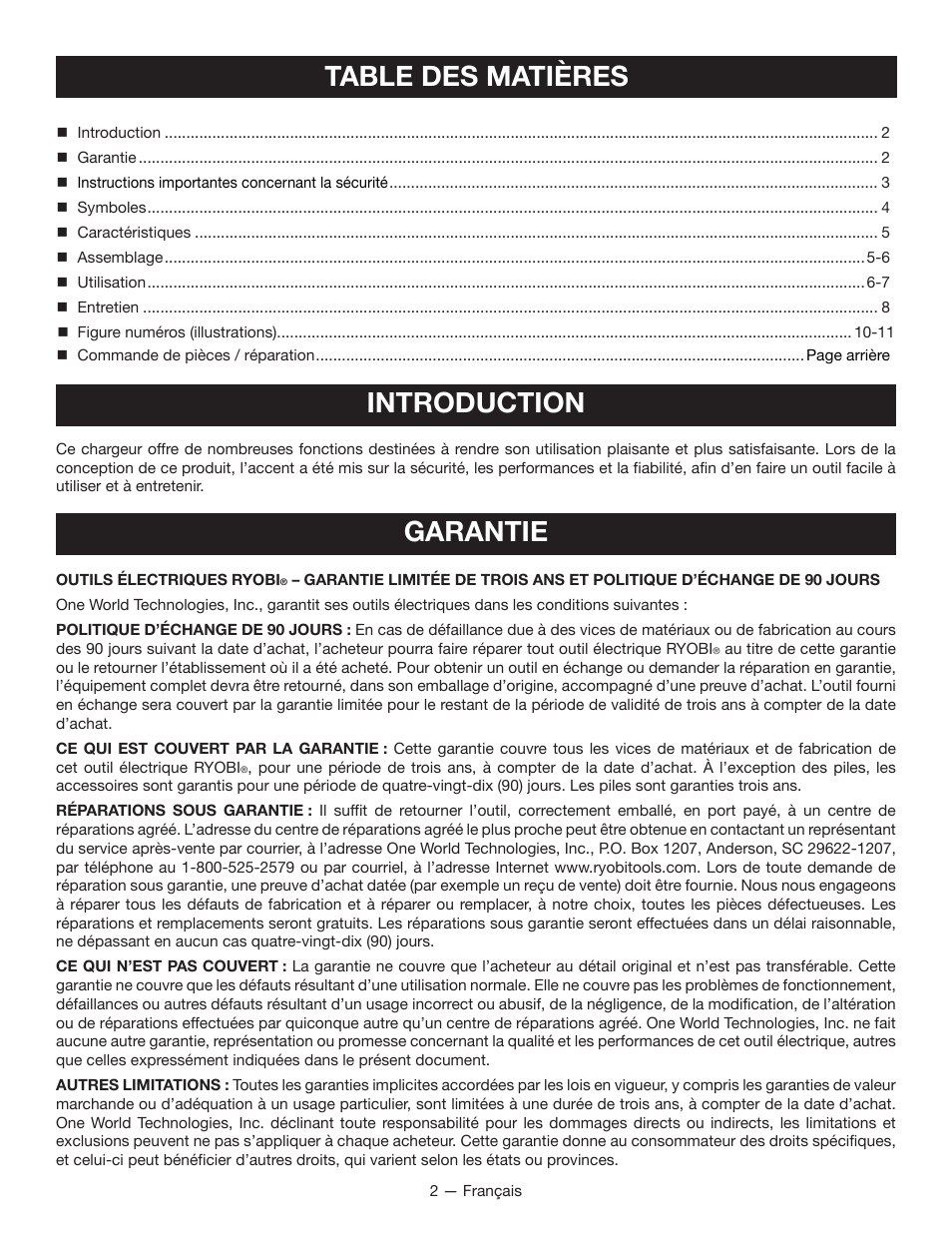Ryobi P125 User Manual | Page 10 / 28