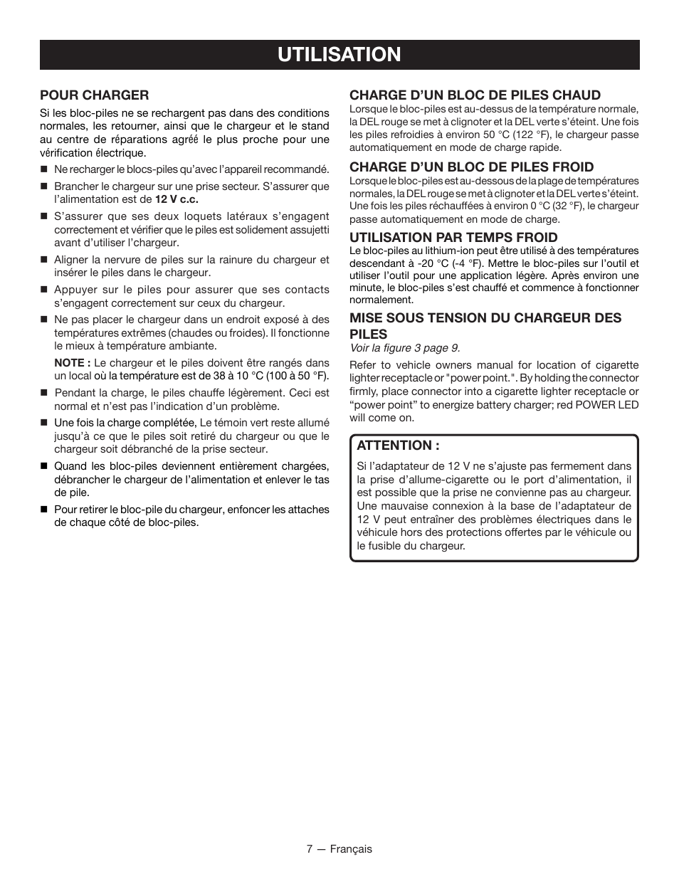 Utilisation | Ryobi P131 User Manual | Page 14 / 25