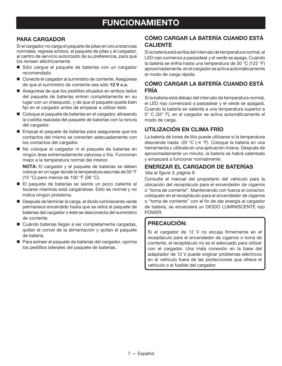 Funcionamiento | Ryobi P131 User Manual | Page 21 / 25