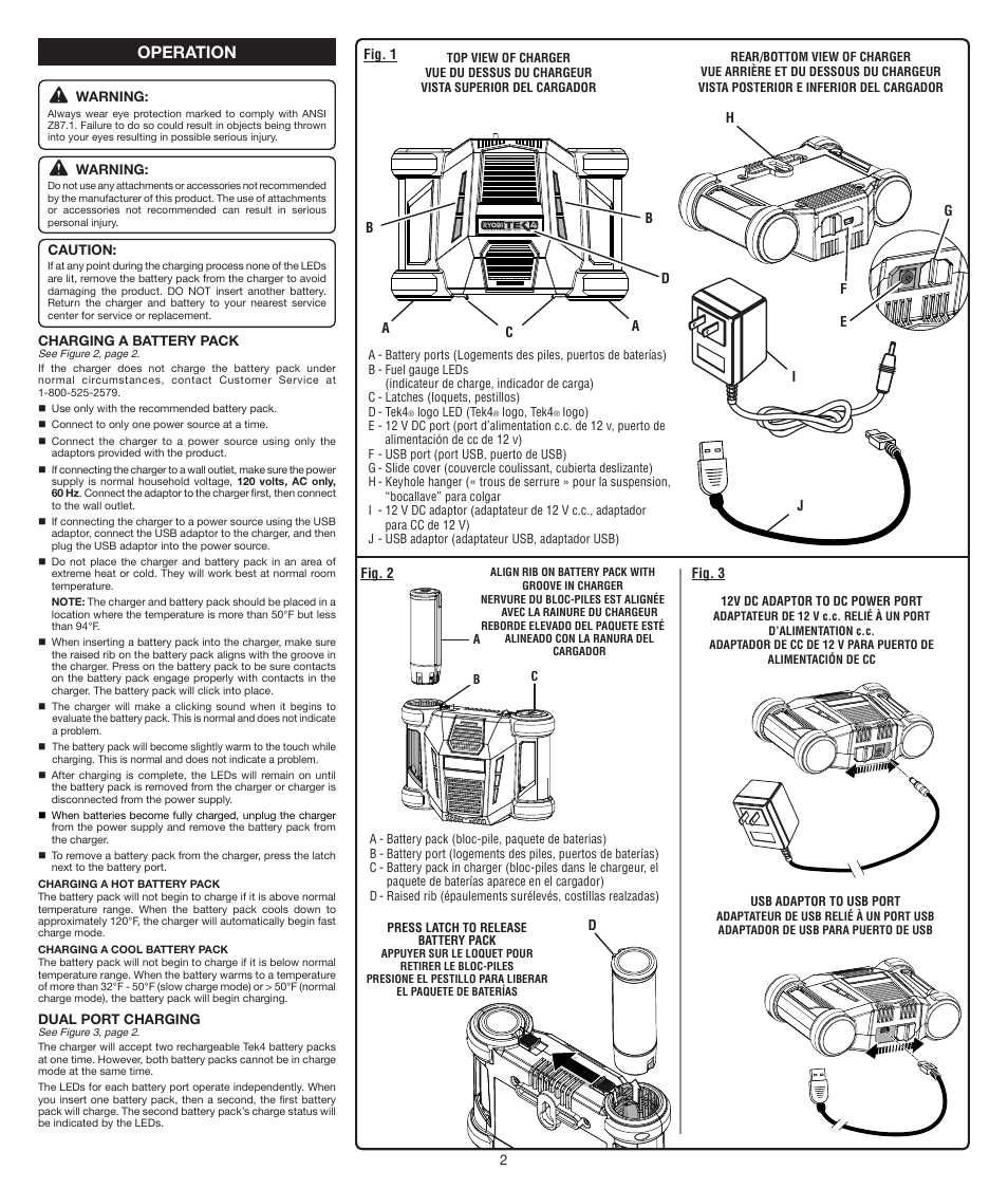 Operation | Ryobi AP4500 User Manual | Page 2 / 8