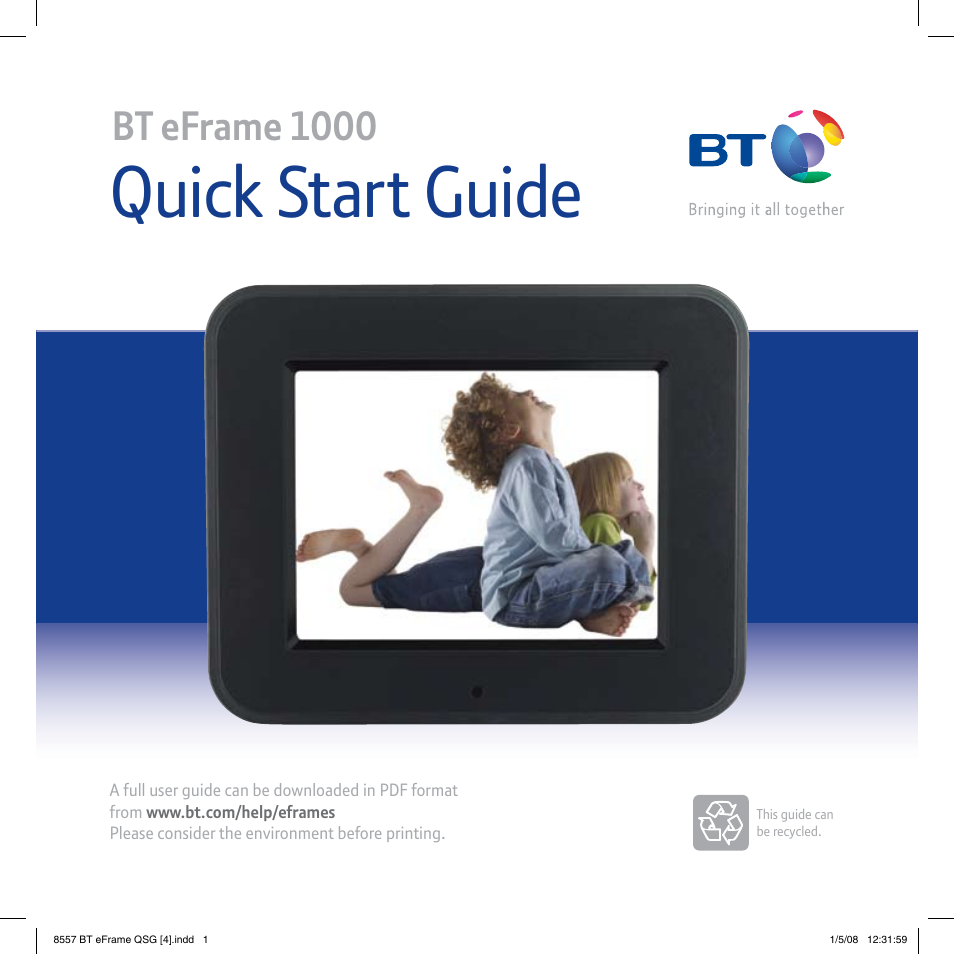 BT eFrame 1000 User Manual | 16 pages