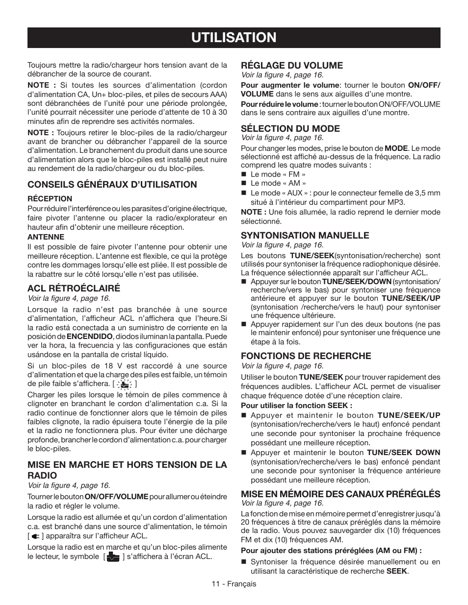 Utilisation | Ryobi P745 User Manual | Page 24 / 44