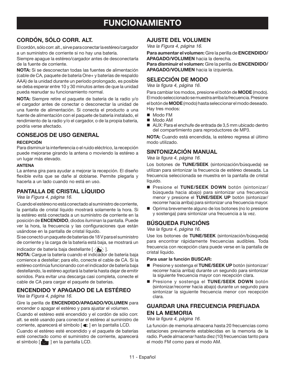 Funcionamiento | Ryobi P745 User Manual | Page 37 / 44