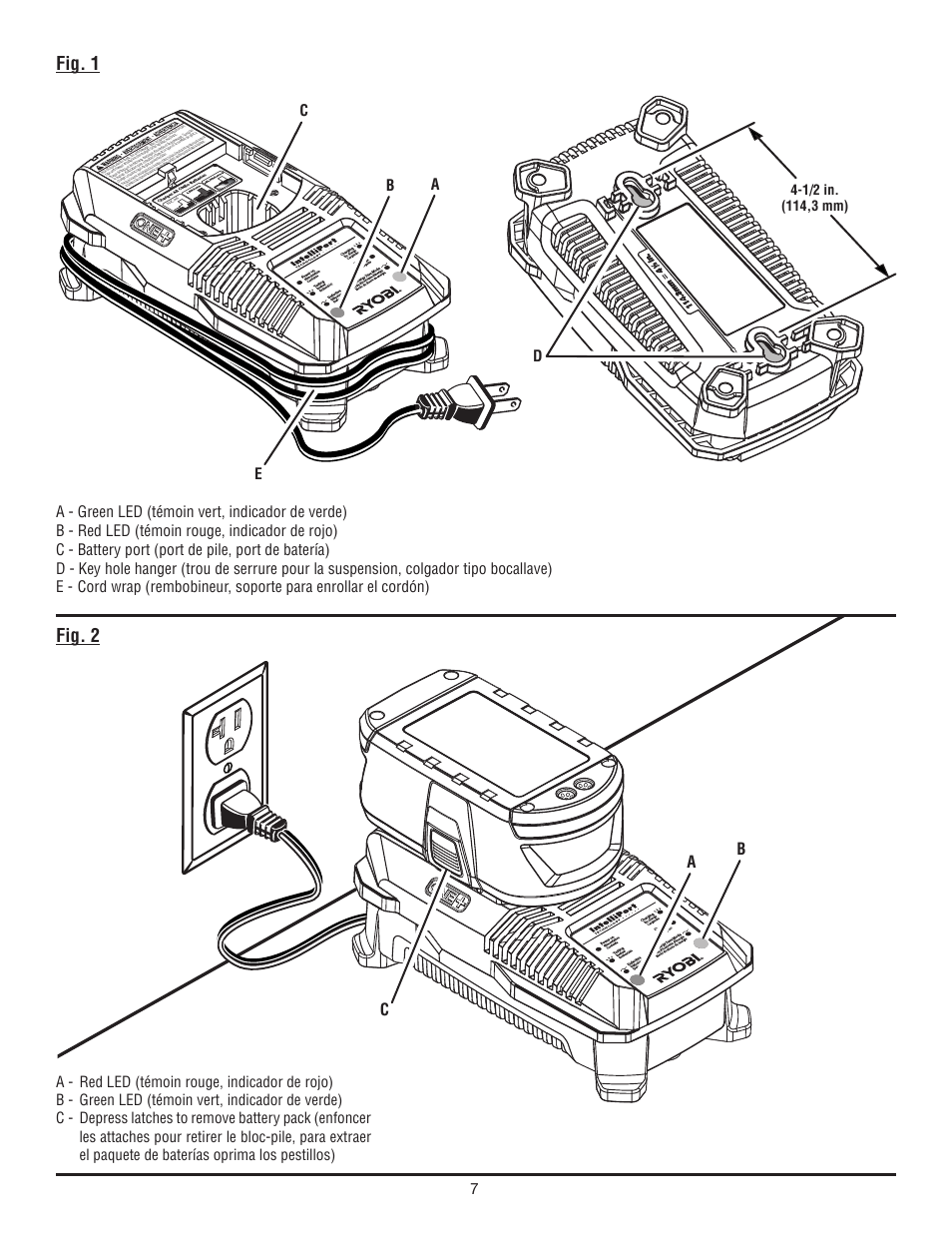 Fig. 1 fig. 2 | Ryobi P118 User Manual | Page 17 / 20