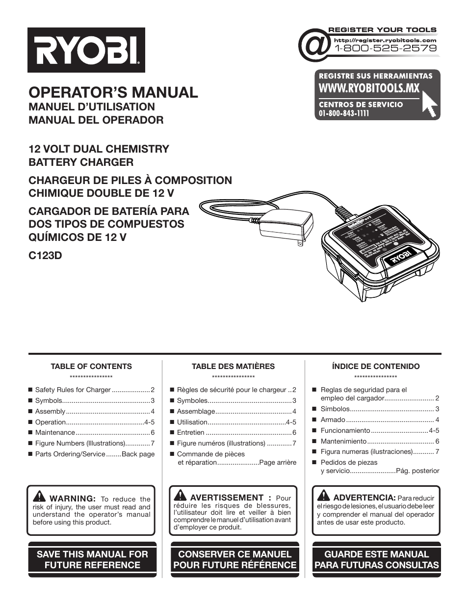 Ryobi C123D User Manual | 16 pages