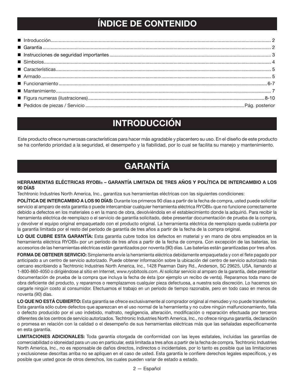 Ryobi OP400 User Manual | Page 19 / 24