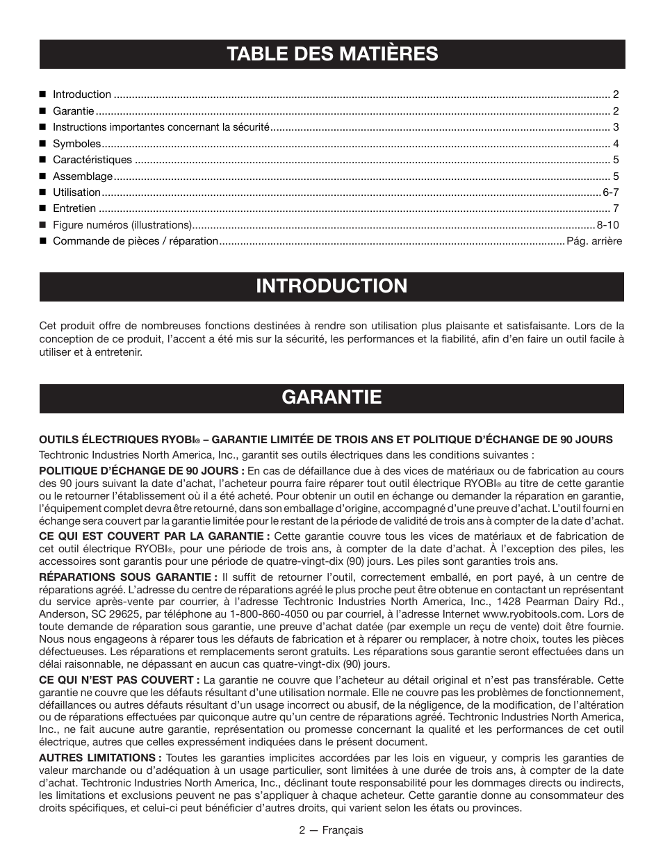 Ryobi OP400 User Manual | Page 8 / 24