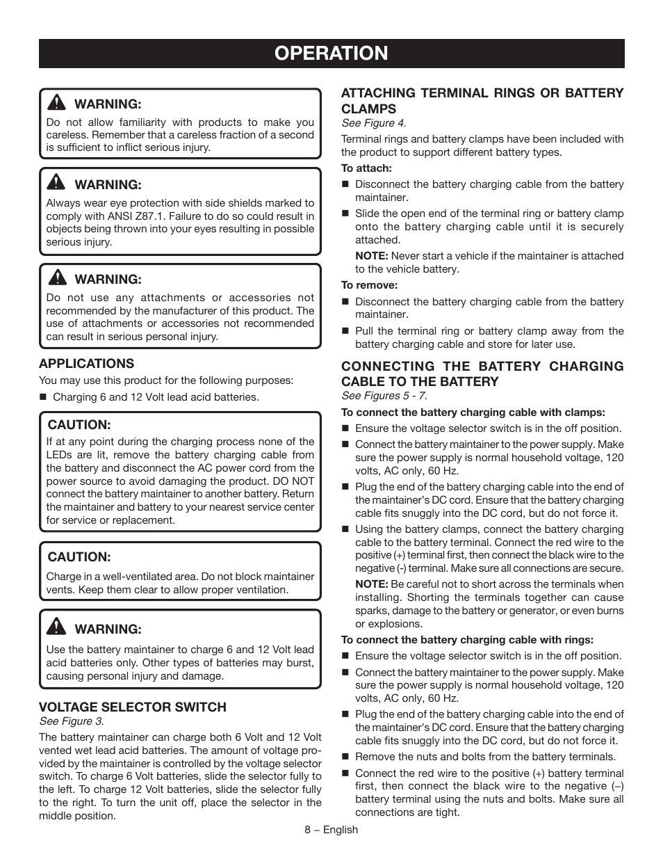 Operation | Ryobi RY9904 User Manual | Page 10 / 34