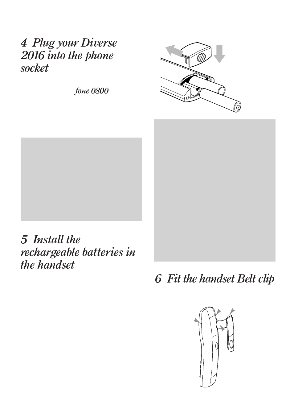 6 fit the handset belt clip | BT Diverse 2016 User Manual | Page 10 / 69