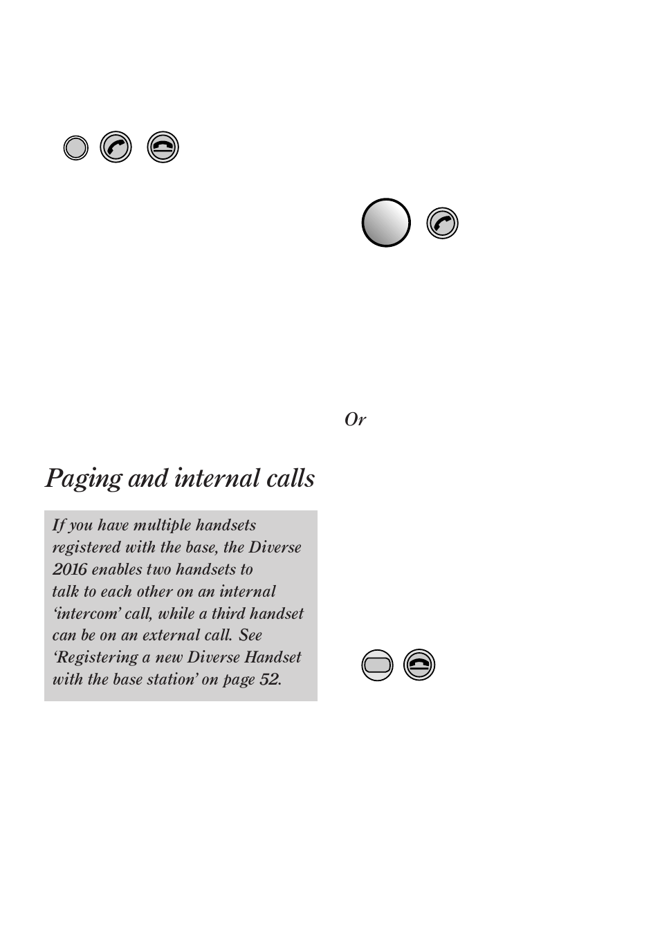 Paging and internal calls | BT Diverse 2016 User Manual | Page 15 / 69