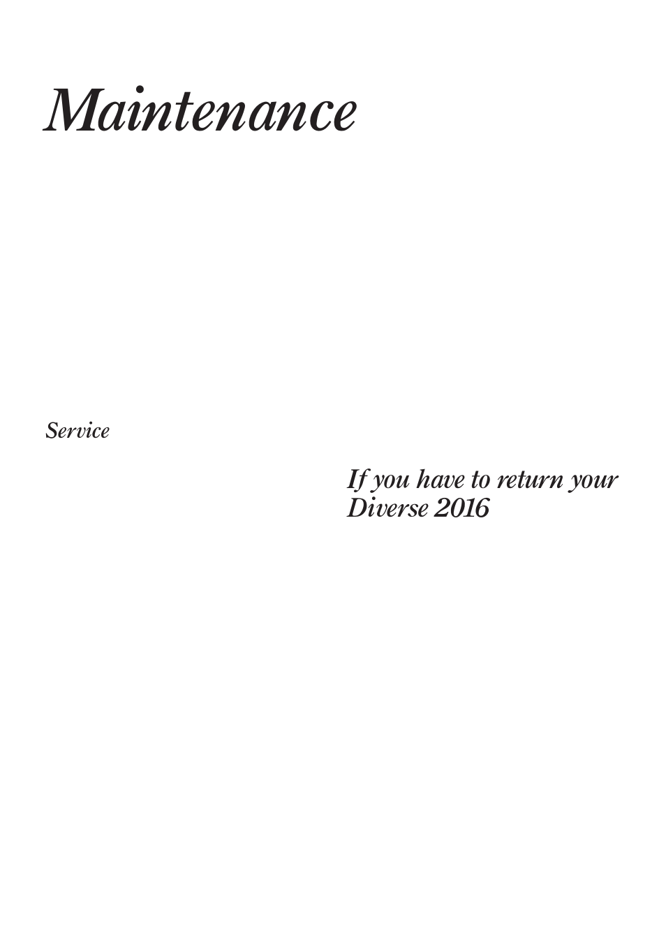 Maintenance, If you have to return your diverse 2016 | BT Diverse 2016 User Manual | Page 61 / 69