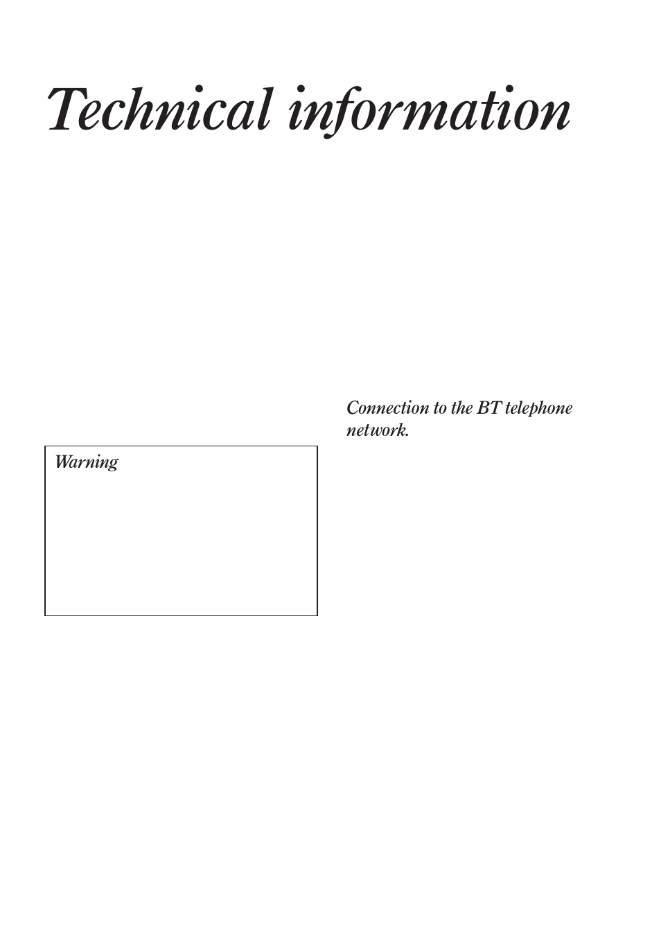 Technical information | BT Diverse 2016 User Manual | Page 65 / 69