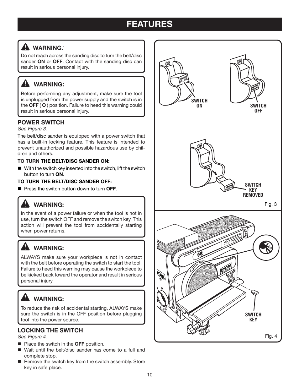 Features | Ryobi BD4600 User Manual | Page 10 / 18
