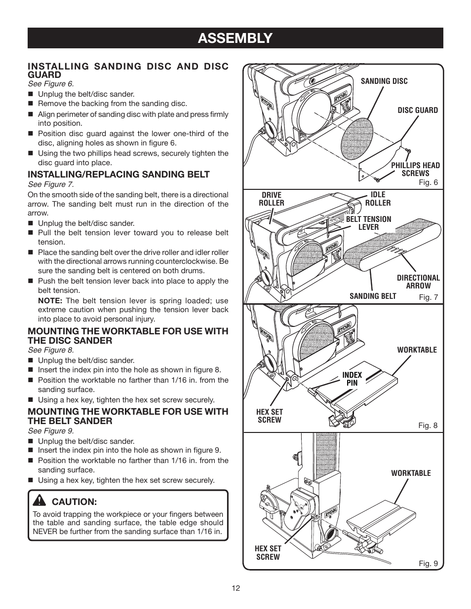 Assembly | Ryobi BD4600 User Manual | Page 12 / 18