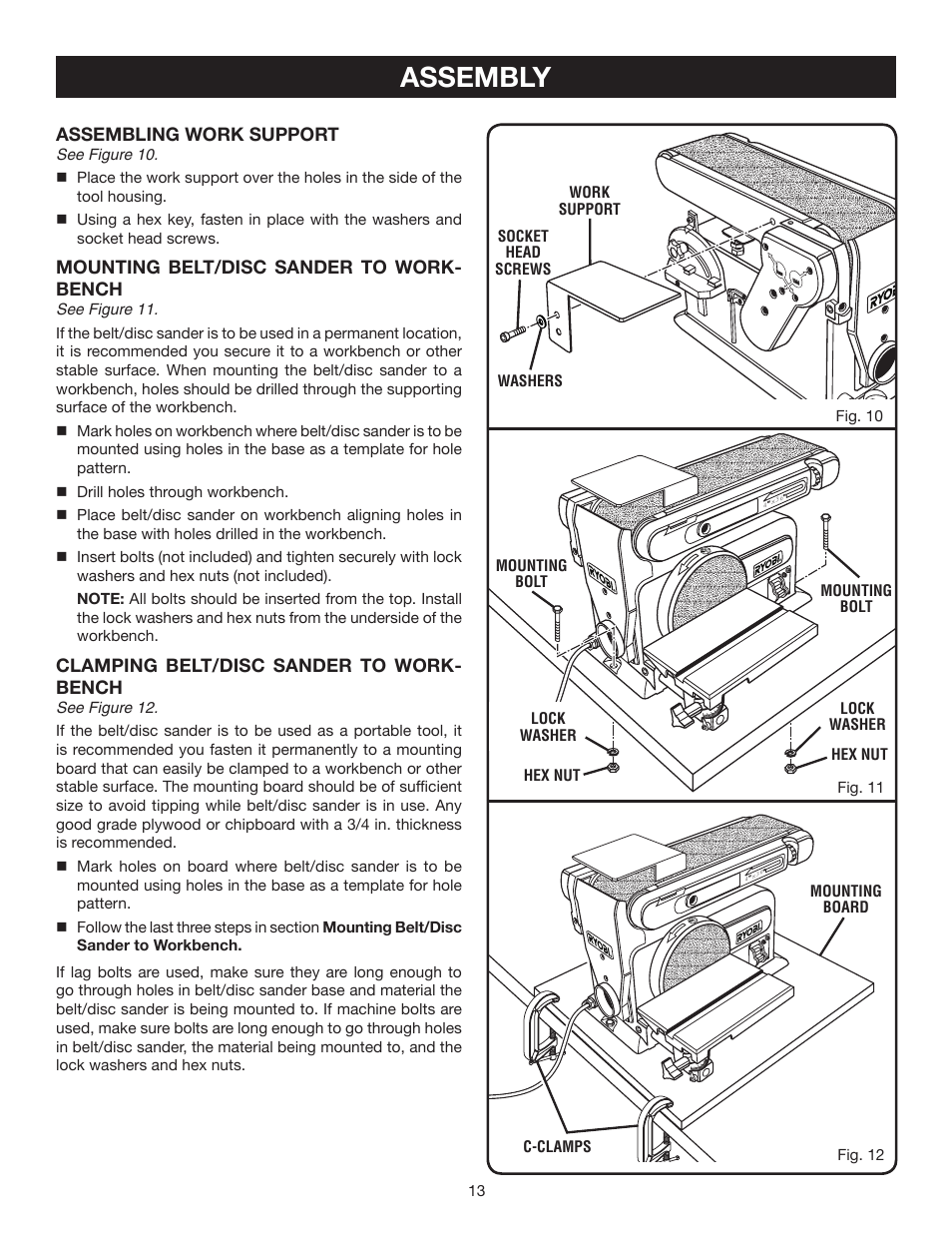 Assembly | Ryobi BD4600 User Manual | Page 13 / 18