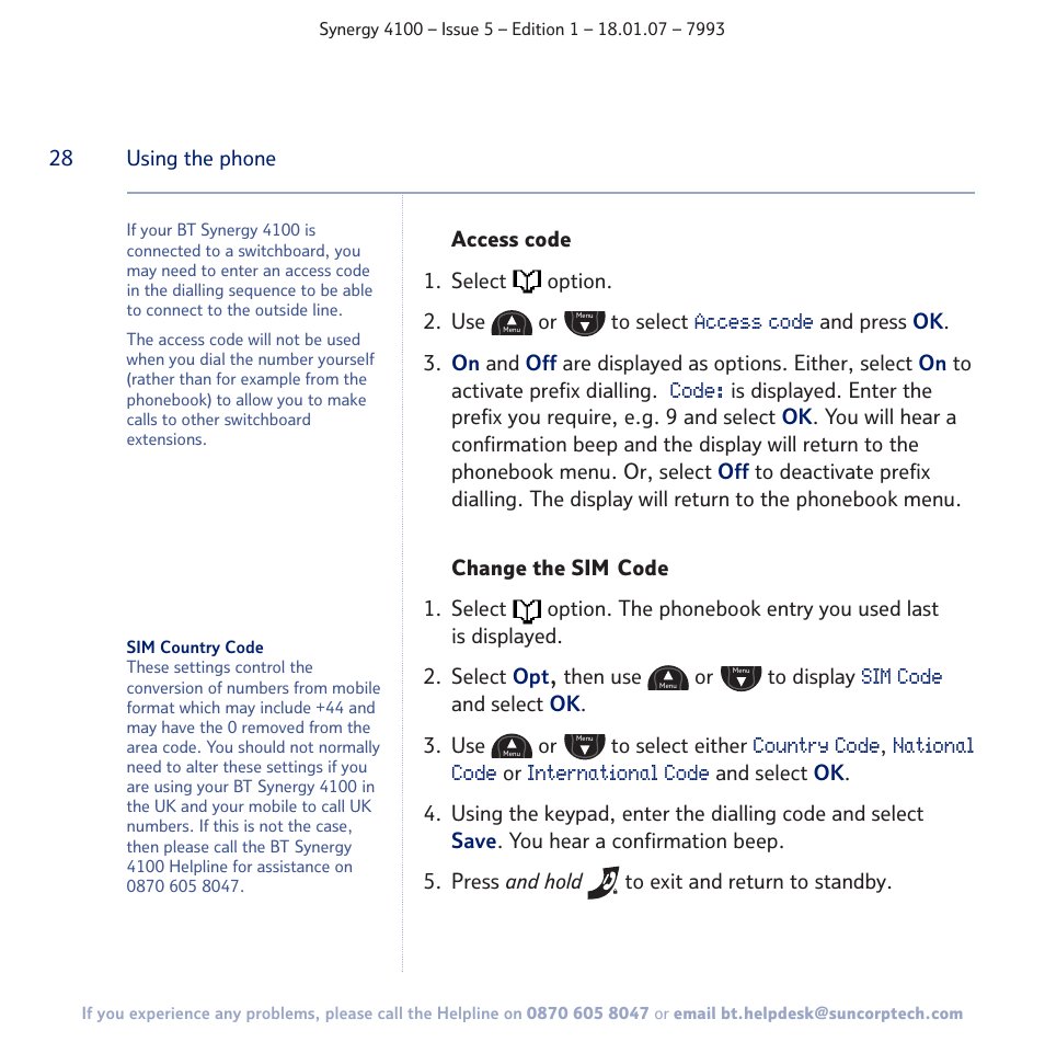 BT SYNERGY 4100 User Manual | Page 28 / 84