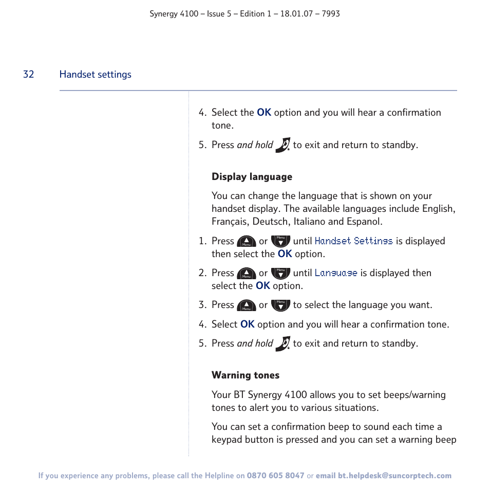 BT SYNERGY 4100 User Manual | Page 32 / 84